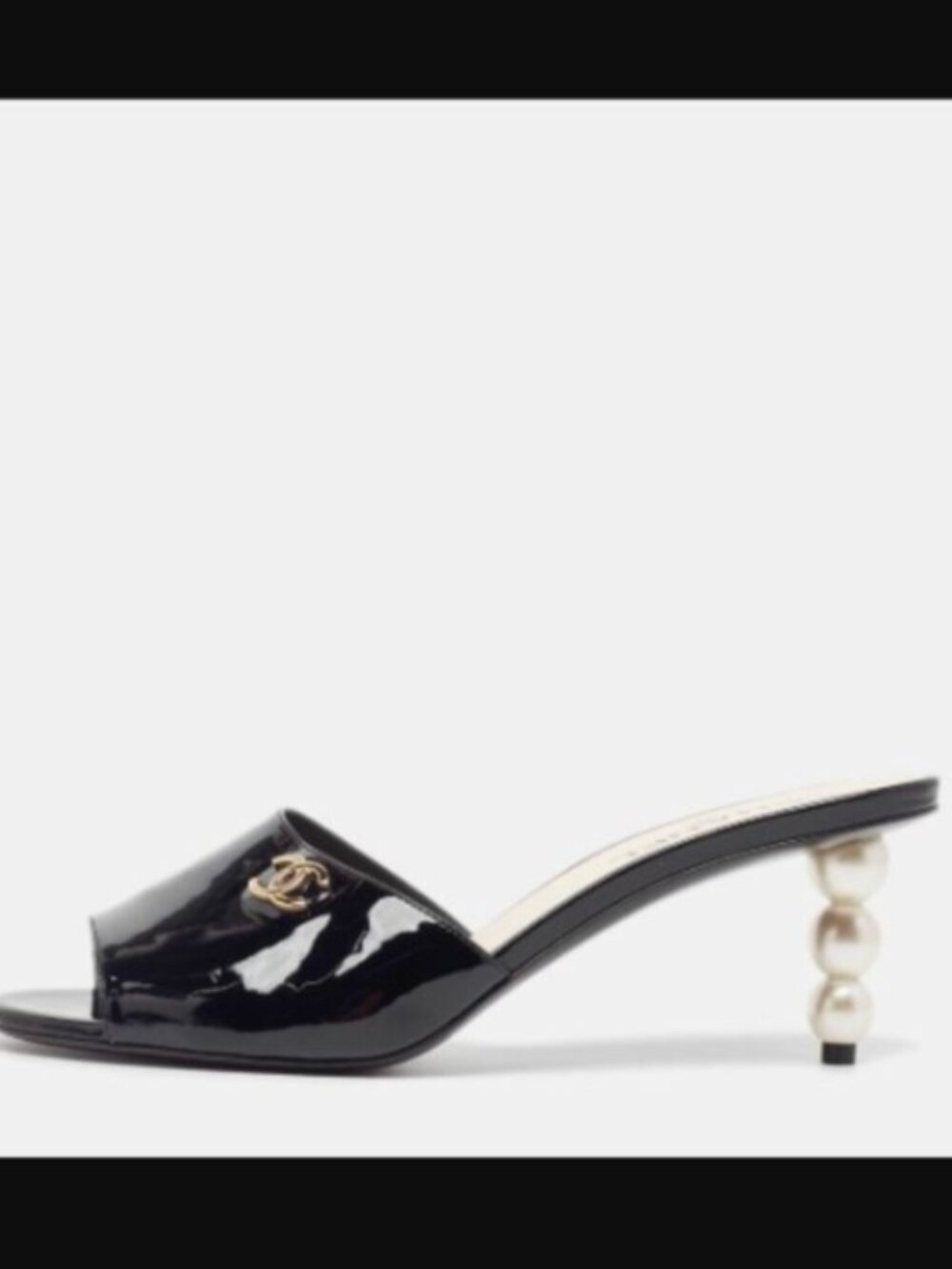 CHANEL patent leather pearl mules sandals 38 - Picture 14 of 14